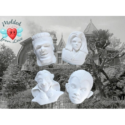 The Monster Family Soap Or Bath Bomb Handmade Plastic Resin Mold