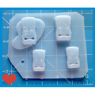 Retro Rockabilly 50's Tiki Pallet Flexible Plastic Handmade Resin Mold Retro Rockabilly 50's Tiki Pallet Flexible Plastic Handmade Resin Mold