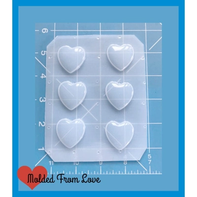 6 kawaii Small 1" Hearts Pallet Handmade Plastic Mold