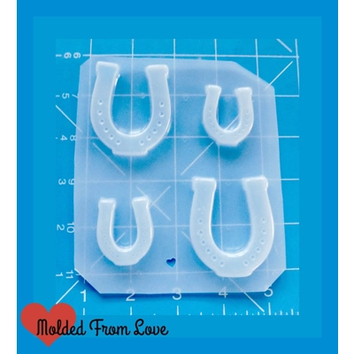 4 Lucky Horseshoes Handmade Plastic Mold