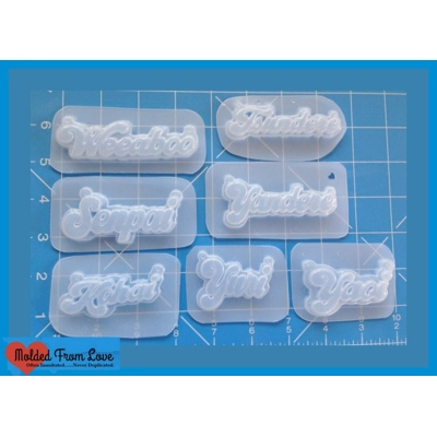 Your Choice of Anime Words Handmade Layered Plastic Resin Molds