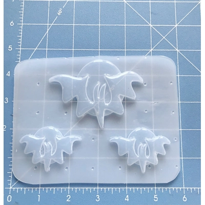 NEW! Mid Century Retro Style Bat on Moon and 2 small Left and Right Handmade Plastic Resin Mold