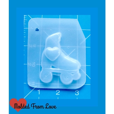 Handmade Plastic Resin Mold Old School Rollerskate with heart plastic mold