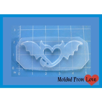 Devil Heart Bad Girl with Wings Flexible Handmade Plastic Resin Mold