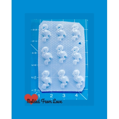 9 Small Flamingo Shapes Handmade Plastic Mold