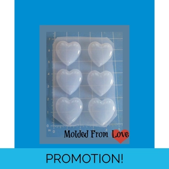 Set of 6 Slightly Puffy Hear..