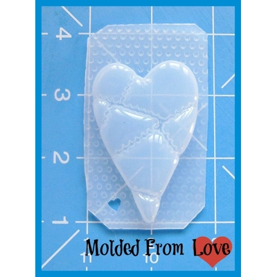 SMALL Sally Stitched Up Heart Handmade Plastic Resin Mold