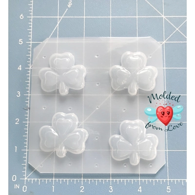 4 Small Layered Shamrock Shapes Handmade Plastic Mold