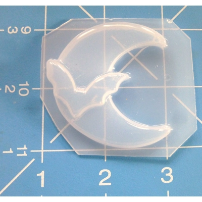 Set of 2 MFL Crescent Moon with small Bat Handmade Plastic Mold Set of 2 MFL Crescent Moon with small Bat Handmade Plastic Mold