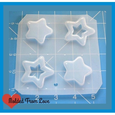2 kawaii Open Stars 2 Kawaii Stars handmade Plastic Resin Mold
