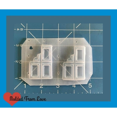 2 bitten pieces of chocolate Handmade Plastic Mold