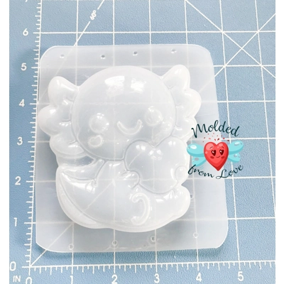 Kawaii Love Axolotl Soap Or Bath Bomb Handmade Plastic Resin Mold