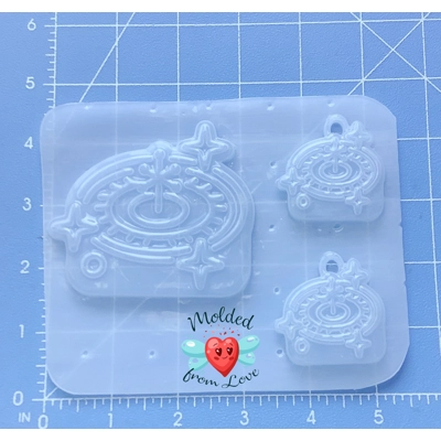 Retro Vegas Roulette Brooch and Earrings Handmade Plastic Mold Retro Vegas Roulette Brooch and Earrings Handmade Plastic Mold