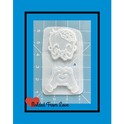 Chibi Zombie Munching and Zombie hands making Heart Handmade Plastic Resin Mold