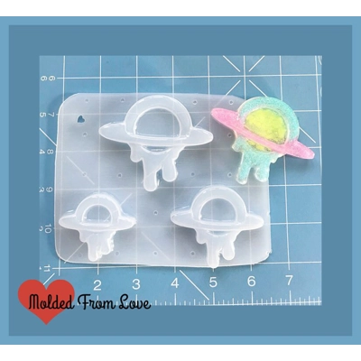 NEW! Kawaii Drippy Saturn Shaker Open Bezel Handmade Plastic Mold