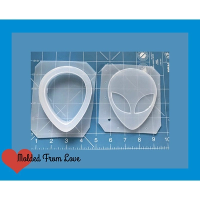 Alien Head Trinket Box Handmade Plastic Resin Mold