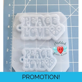 Set of 2 PEACE LOVE Keychain..