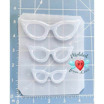 Set of 3 Retro Vintage Stylish Cat Eye Glasses handmade Plastic Mold