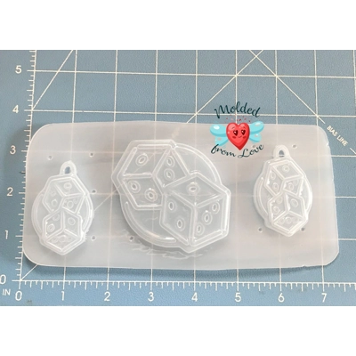 Retro Vegas Dice Brooch and Earrings Handmade Plastic Mold Retro Vegas Dice Brooch and Earrings Handmade Plastic Mold