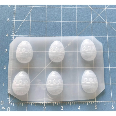6 Cavity Small 1.5" Easter Eggs Handmade Plastic Mold