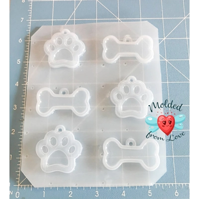 6 Cavity Pet/Dog Tags Handmade Plastic Mold 6 Cavity Pet/Dog Tags Handmade Plastic Mold
