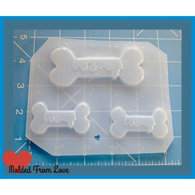 3 Layered/Frosted drippy Bones Handmade Plastic Mold
