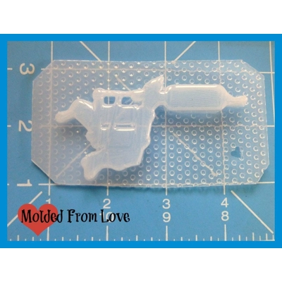 Set of 2 Detailed Med. Size Tattoo Gun Handmade Plastic Resin Mold Set of 2 Detailed Med. Size Tattoo Gun Handmade Plastic Resin Mold