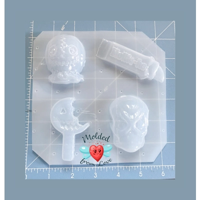 NEW! Deluxe Trick R Treat of 4 Pallet Handmade Flexible Plastic Resin Mold NEW! Deluxe Trick R Treat of 4 Pallet Handmade Flexible Plastic Resin Mold