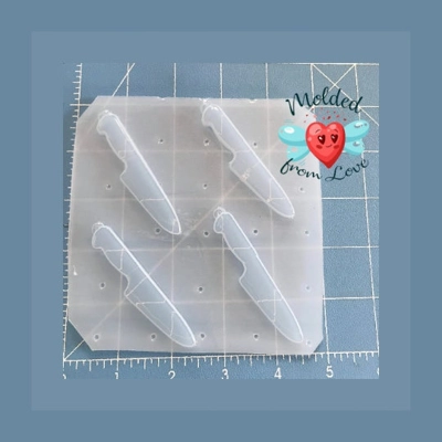 4 small Butcher Knives Handmade Plastic Mold