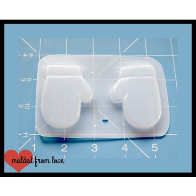 Set of Winter Mittens Flexible Handmade Plastic Resin Mold
