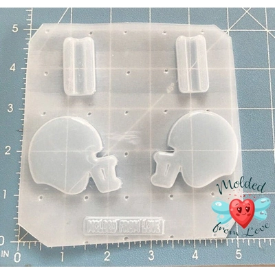 Football Helmet 2 piece Straw Topper Handmade Plastic Resin Mold