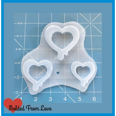 NEW! Melting Heart Open Style Shakers Handmade Plastic Mold You Chose Size! NEW! Melting Heart Open Style Shakers Handmade Plastic Mold You Chose Size!