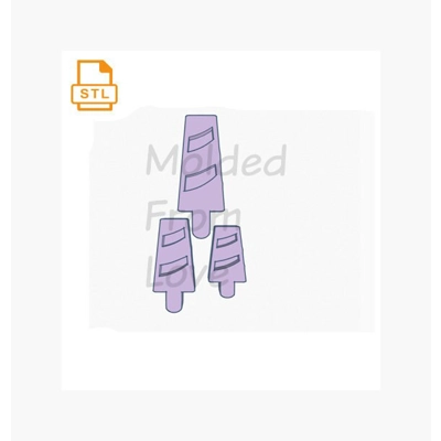 Striped Popsicle Shaker STL File For 3-D Printing File Only Not the Pieces