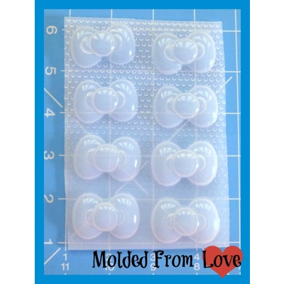 8 small Kawaii Bows Handmade Flexible Plastic Resin Mold