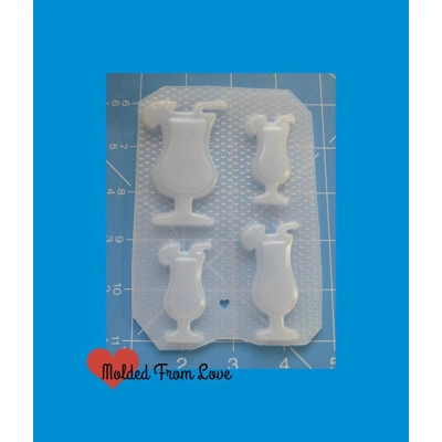 Layered Retro Hurricane Glasses Flexible Plastic Handmade Resin Mold