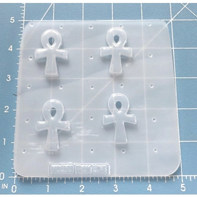 4 small Chunky Ankhs 1.5" each Flexible Plastic Handmade Resin Mold