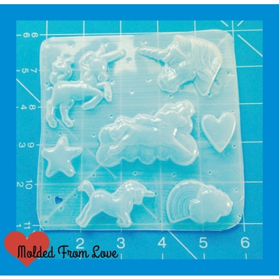 For the Love of Unicorns #2 Handmade Flexible Plastic Resin Mold
