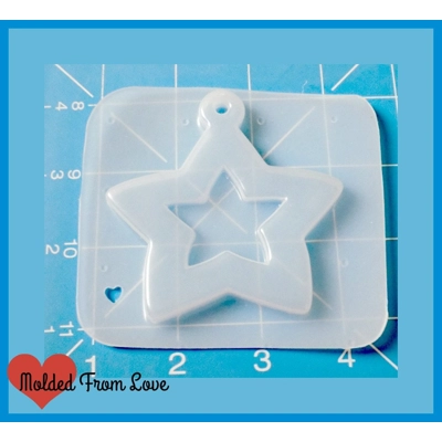 Kawaii Open Star Ornament handmade Plastic Resin Mold