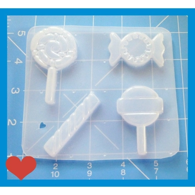 4 Cavity Kawaii Candy Pallet Handmade Flexible Plastic Mold, Jewelry mold, Resin mold, UV resin mol 4 Cavity Kawaii Candy Pallet Handmade Flexible Plastic Mold, Jewelry mold, Resin mold, UV resin mol