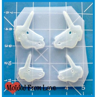 Pallet of 4 Unicorn Skulls  Handmade Plastic Mold