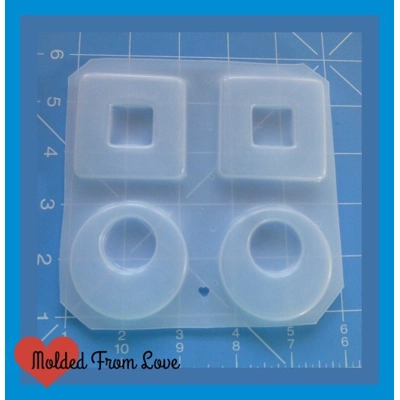 2 Retro Square Dangles and 2 Circle Shape Dangles Plastic Handmade Resin Mold 2 Retro Square Dangles and 2 Circle Shape Dangles Plastic Handmade Resin Mold