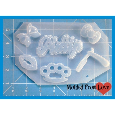 Deluxe Pinup Girl Pallet Handmade Plastic Resin Mold Deluxe Pinup Girl Pallet Handmade Plastic Resin Mold