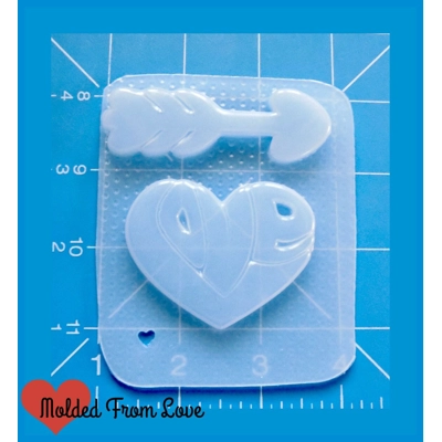 Retro Love Heart and Arrow Handmade Plastic Mold Retro Love Heart and Arrow Handmade Plastic Mold