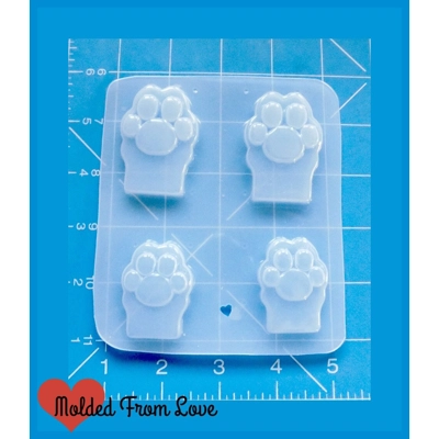 4 Kawaii Kitty "Beans" Paws Handmade Plastic Mold 4 Kawaii Kitty "Beans" Paws Handmade Plastic Mold