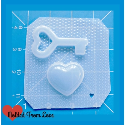 Heart Key and Layered Heart Handmade Plastic Resin Mold Heart Key and Layered Heart Handmade Plastic Resin Mold