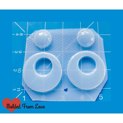 2 Retro flat circle Hoops and 2 small swirls Plastic Handmade Resin Mold 2 Retro flat circle Hoops and 2 small swirls Plastic Handmade Resin Mold