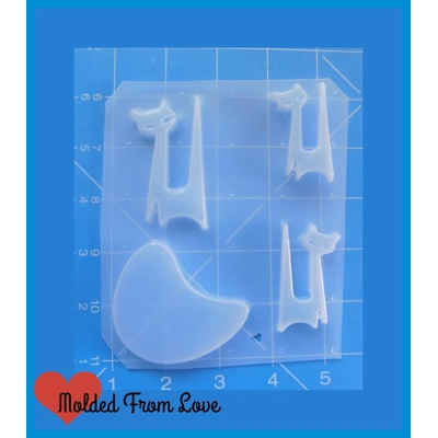 Atomic Era Cats Pallet Handmade Plastic Mold Atomic Era Cats Pallet Handmade Plastic Mold