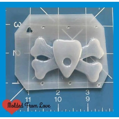 Set of 2 Ouija Planchette and Crossbones Handmade Plastic Mold Set of 2 Ouija Planchette and Crossbones Handmade Plastic Mold