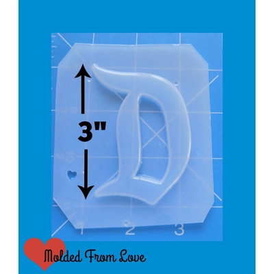3" Large Retro Letter "D" Shape handmade Plastic Mold