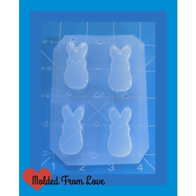 4 small Easter Bunnies Flexible Plastic Handmade Resin Mold- 4 small Easter Bunnies Flexible Plastic Handmade Resin Mold-